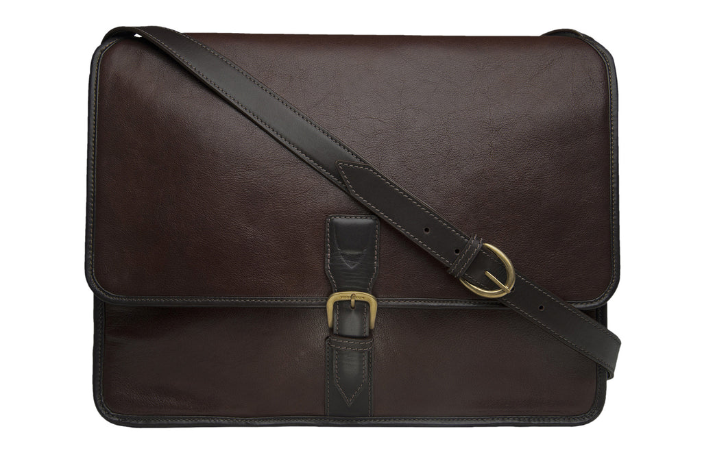 Harrison Buffalo Leather Laptop Messenger
