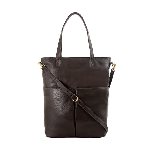 Pepper Large Leather Tote with Sling Strap