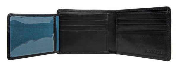 Angle Stitch RFID Blocking Multi-Compartment Leather Wallet