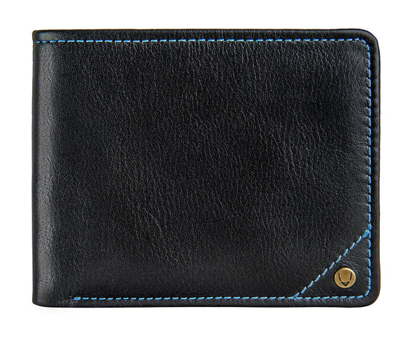 Angle Stitch RFID Blocking Slim Bifold Leather Wallet