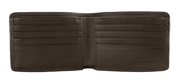 Angle Stitch RFID Blocking Slim Bifold Leather Wallet