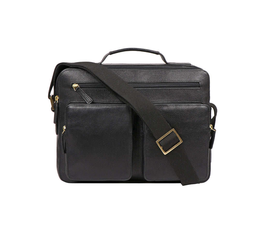 Toledo Genuine Leather Medium Messenger Bag/Crossbody Bag with Pockets and Two Main Compartments