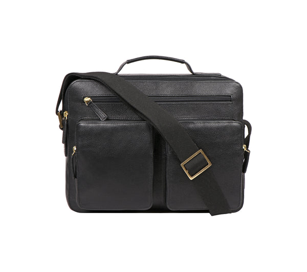 Toledo Genuine Leather Medium Messenger Bag/Crossbody Bag with Pockets and Two Main Compartments