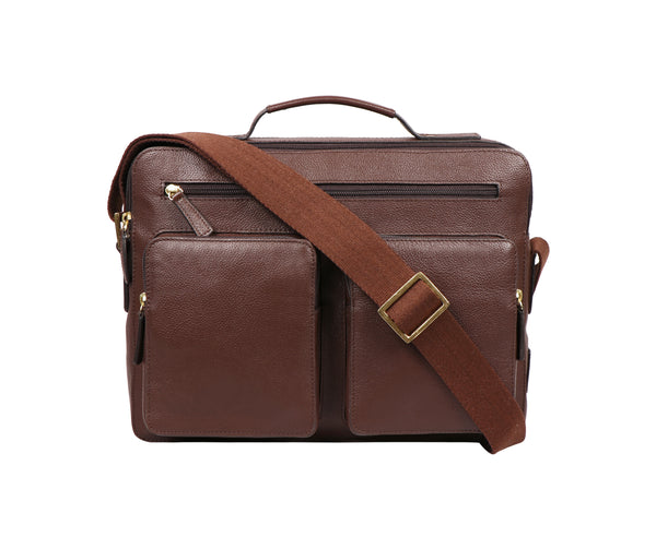 Toledo Genuine Leather Medium Messenger Bag/Crossbody Bag with Pockets and Two Main Compartments