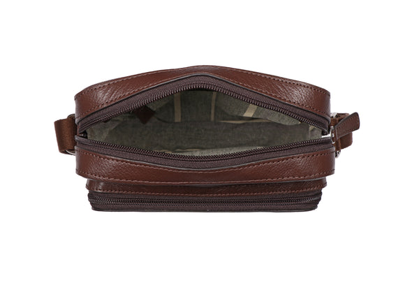 Toledo Genuine Leather Small Crossbody Bag/Messenger Bag with Multiple Pockets