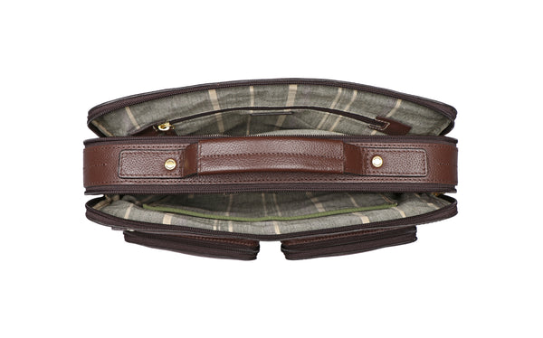 Toledo Genuine Leather Medium Messenger Bag/Crossbody Bag with Pockets and Two Main Compartments