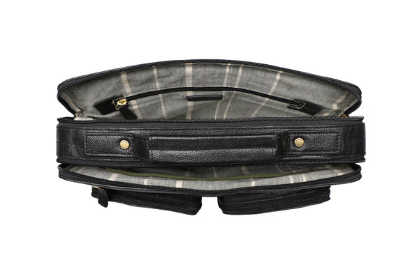 Toledo Genuine Leather Medium Messenger Bag/Crossbody Bag with Pockets and Two Main Compartments