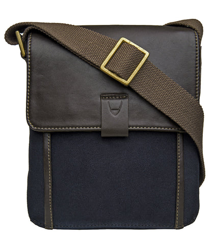 Aiden Genuine Leather and Canvas Mini Crossbody Men/Women Messenger Bag/Travel Bag / 10.5" iPad Bag