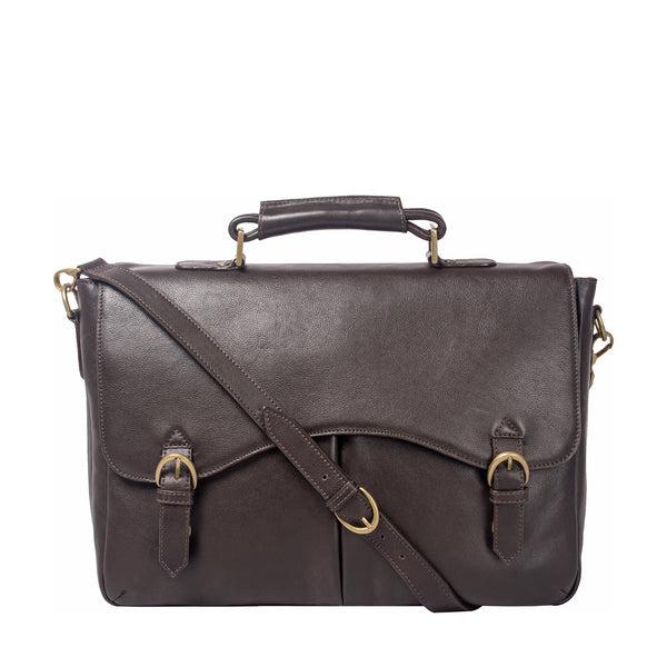Hawkins Leather 15" Laptop Compatible Briefcase Work Bag