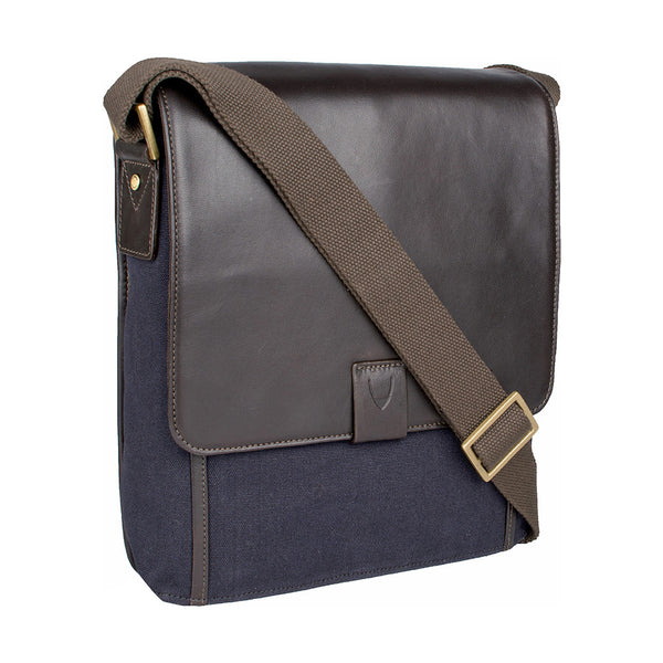 Aiden Genuine Leather and Canvas Medium Crossbody Men/Women Shoulder Messenger Bag/Travel Bag / 10.5" iPad Bag