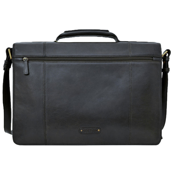 Charles Double Gusset 17" Leather Laptop Briefcase