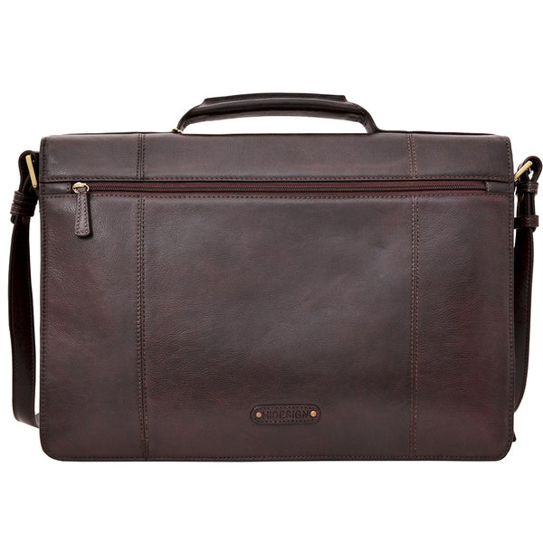 Charles Double Gusset 17" Leather Laptop Briefcase